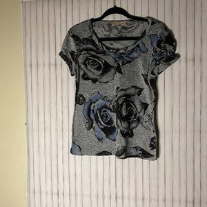 Philosophy Tee Shirt Gray with Roses